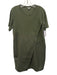 COS Size M Olive Green Cotton Short Sleeve Fabric Block Scoop Neck Dress Olive Green / M