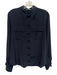 Joie Size M Navy Blue Silk Long Sleeve Buttons Collar Top Navy Blue / M
