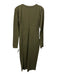 Standard James Perse Size 2 Olive Green Cotton & Spandex Long Sleeve Midi Dress Olive Green / 2