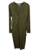 Standard James Perse Size 2 Olive Green Cotton & Spandex Long Sleeve Midi Dress Olive Green / 2