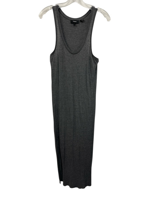 Theory Size P Gray Pima Cotton & Modal Sleeveless Scoop Neck Stretch Maxi Dress Gray / P