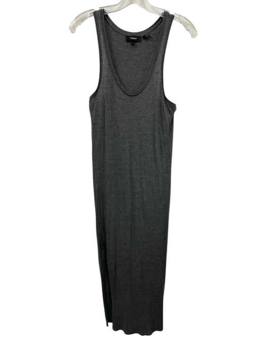 Theory Size P Gray Pima Cotton & Modal Sleeveless Scoop Neck Stretch Maxi Dress Gray / P