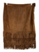 Ralph Lauren Sport Size 4 Brown Suede leather Side Zip Fringe Hem Mini Skirt Brown / 4