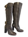 Chloe Shoe Size 36 Brown Pebble Leather Midi Block Heel Knee High Boots Brown / 36