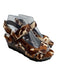 Stuart Weitzman Shoe Size 6 Brown & White Pony Hair Cow Print Platform Sandals Brown & White / 6