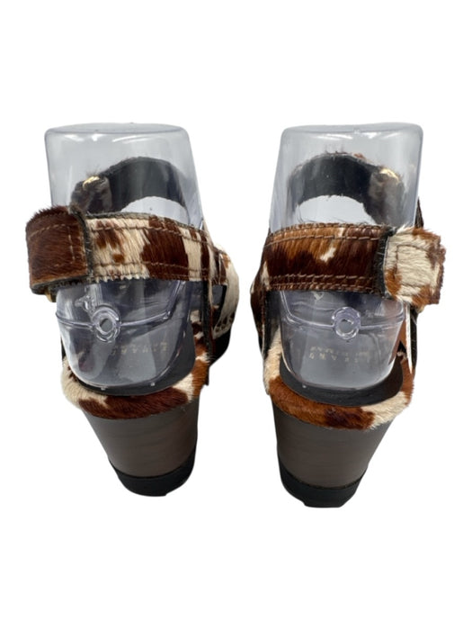 Stuart Weitzman Shoe Size 6 Brown & White Pony Hair Cow Print Platform Sandals Brown & White / 6