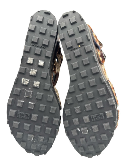 Stuart Weitzman Shoe Size 6 Brown & White Pony Hair Cow Print Platform Sandals Brown & White / 6