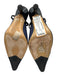 Chanel Shoe Size 36 Dark Blue Canvas & Leather Quilted Midi Kitten Heel Pumps Dark Blue / 36