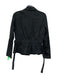 Lida Baday Size 6 Black Polyester Button Front Long Sleeve Lapels Ruched Jacket Black / 6