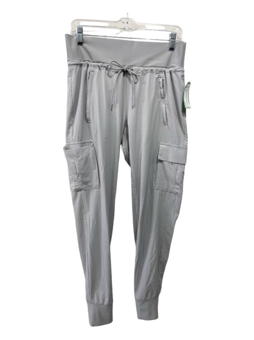 Athleta Size 6 Light Gray Polyester & Spandex Jogger Multi Pockets Pants Light Gray / 6