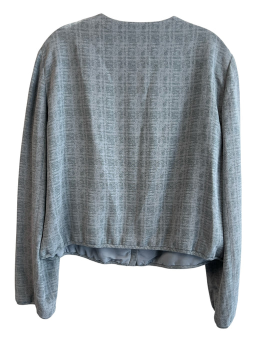 Emporio Armani Icon Size 46 Light Blue Acetate & Viscose Front Zip Jacket Light Blue / 46