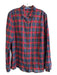 J Mclaughlin Size Large Red & Multi Cotton Blend Plaid Long Sleeve Top Red & Multi / Large