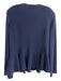 St John Caviar Size 14 Navy Wool Blend Front Zip Peplum Knit Jacket Navy / 14