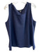 St John Size XL Navy Wool & Rayon Sleeveless Wide Neck Boxy Fit Top Navy / XL