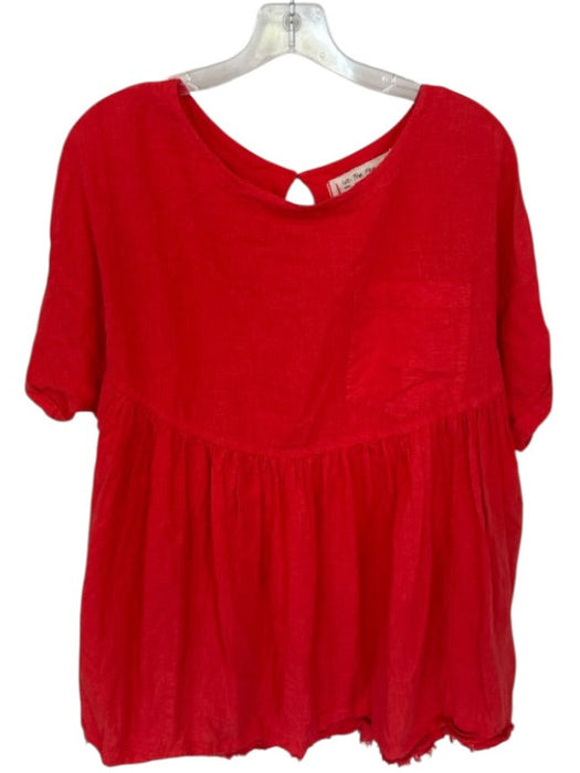 We The Free Size S Red Cotton Oversized Pocket Top Red / S