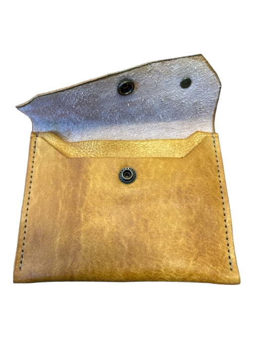 Tan Leather Snap Button Wallets Tan