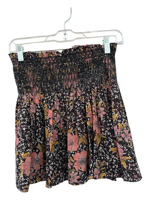 Zadig & Voltaire Size 38 Black, Pink, Orange Silk Elastic Waist Mini Skirt Black, Pink, Orange / 38