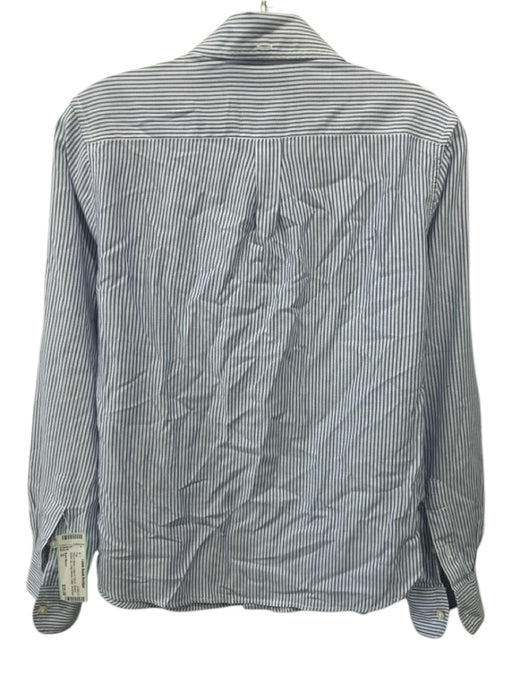 Buck Mason Size S Blue & White Cotton & Tencel Striped Button Up Long Sleeve Top Blue & White / S