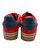 Adidas Shoe Size 7.5 Red & Multi Suede Fabric Block lace up Platform Sneakers Red & Multi / 7.5