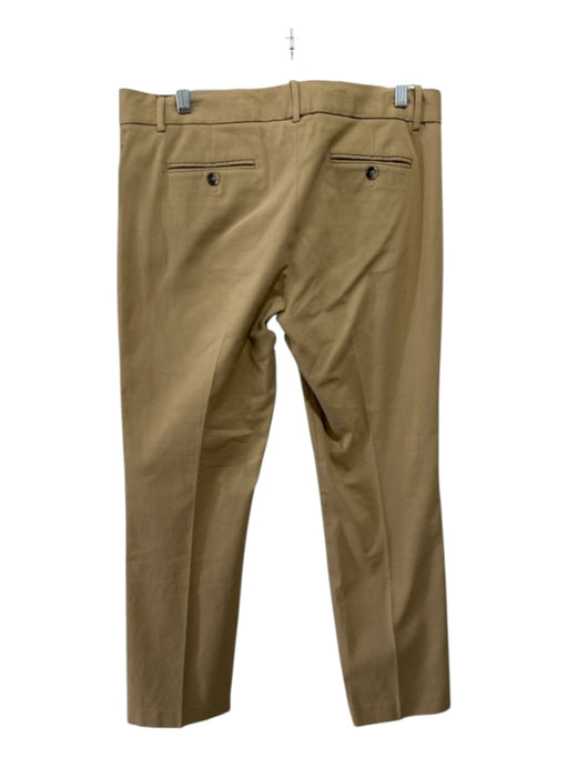 Theory Size 12 Khaki Cotton Blend pleat front Mid Rise Crop Pants Khaki / 12