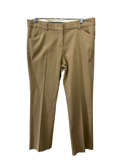Theory Size 12 Khaki Cotton Blend pleat front Mid Rise Crop Pants Khaki / 12
