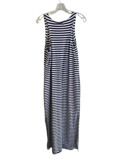 Sail To Sable Size Medium Navy & white Cotton Striped Sleeveless Side Slit Dress Navy & white / Medium