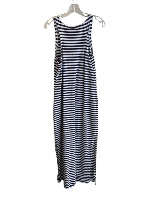 Sail To Sable Size Medium Navy & white Cotton Striped Sleeveless Side Slit Dress Navy & white / Medium
