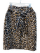 J Crew Size 8 Cream, Black & Brown Polyester Blend Animal Print Back Zip Skirt Cream, Black & Brown / 8