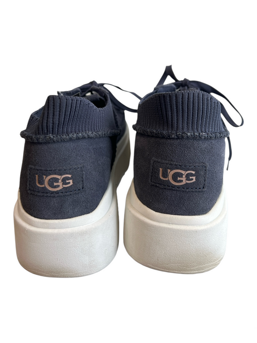 Ugg Shoe Size 9.5 Navy Blue Suede Loafer Platform Round Toe Low Top Shoes Navy Blue / 9.5