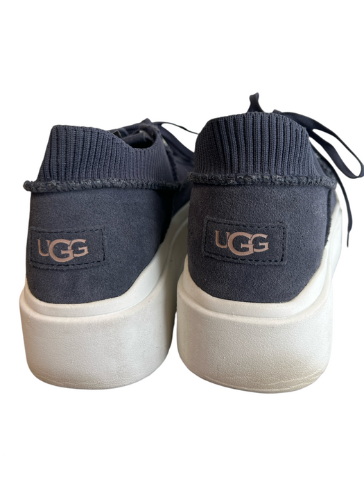 Ugg Shoe Size 9.5 Navy Blue Suede Loafer Platform Round Toe Low Top Shoes Navy Blue / 9.5