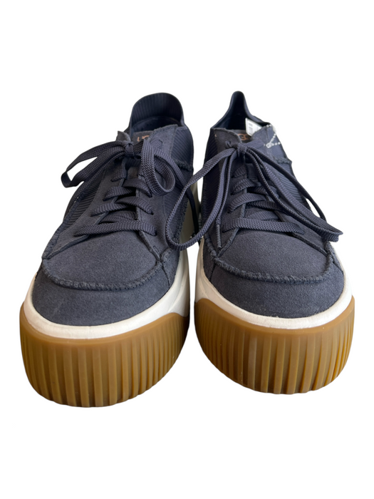 Ugg Shoe Size 9.5 Navy Blue Suede Loafer Platform Round Toe Low Top Shoes Navy Blue / 9.5