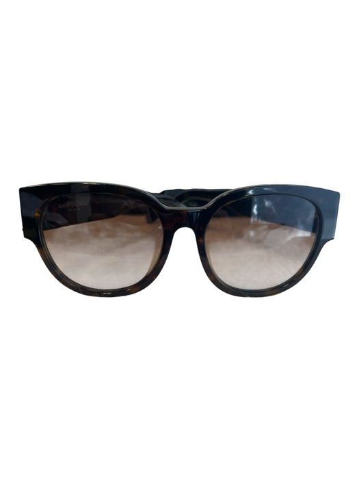 Saint Laurent Brown Acetate Tortoiseshell Gradient Lens Wide Arms Sunglasses Brown