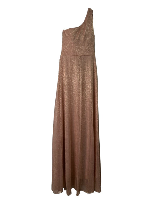 BHLDN Size 4 Champagne Gold Polyester Blend One Shoulder Sleeveless Gown Champagne Gold / 4