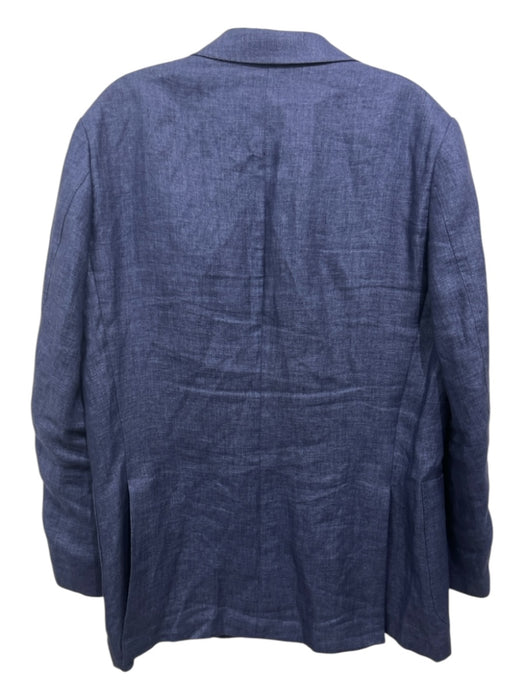 Suitsupply Blue Linen Solid Patch Pocket 2 Button Men's Blazer 40