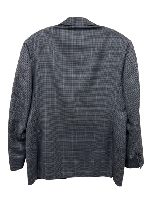 Canali Blue Wool Plaid notched 2 Button Men's Blazer Blue / 50