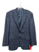 Canali Blue Wool Plaid notched 2 Button Men's Blazer Blue / 50