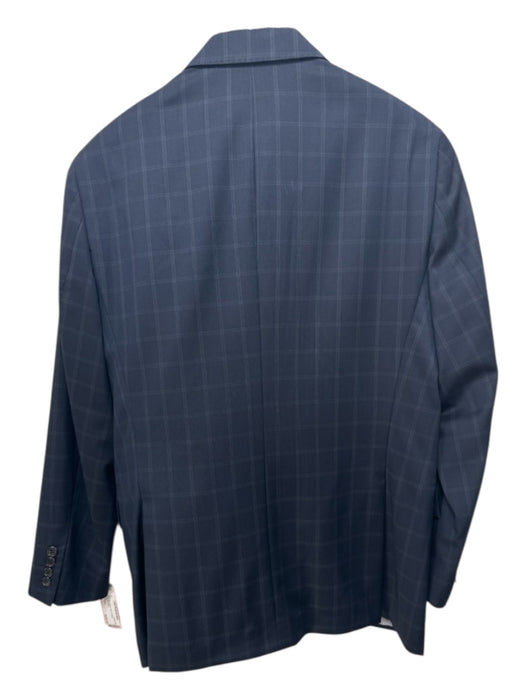 Todd Snyder Blue Wool Blend Plaid 2 Button Men's Suit Blue / 52