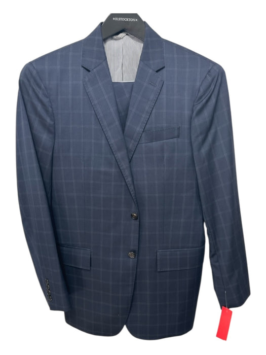 Todd Snyder Blue Wool Blend Plaid 2 Button Men's Suit Blue / 52