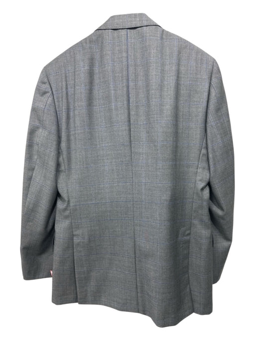 Suitsupply Gray & Blue Wool Blend Windowpane 2 Button Men's Suit Gray & Blue / 50