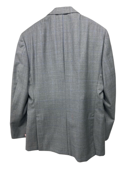 Suitsupply Gray & Blue Wool Blend Windowpane 2 Button Men's Suit Gray & Blue / 50