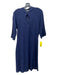 Hilton Hollis Size S Navy Polyester Blend Keyhole Pleated Long Sleeve Dress Navy / S