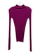 Theory Size Small Fuchsia Merino Wool Ribbed Long Sleeve Mock Neck Top Fuchsia / Small