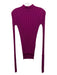 Theory Size Small Fuchsia Merino Wool Ribbed Long Sleeve Mock Neck Top Fuchsia / Small
