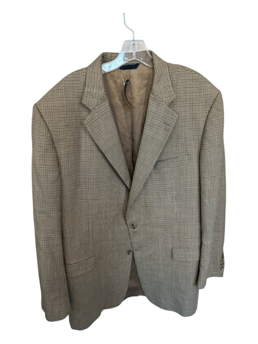 Burberry Tan & Black Wool Houndstooth 2 Button Men's Blazer 46L