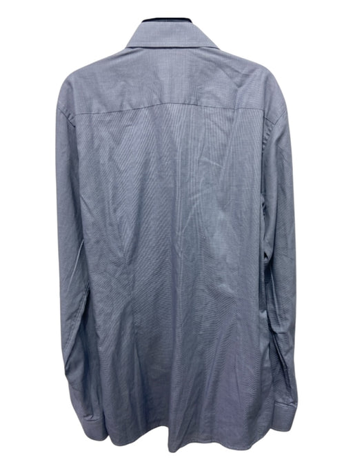 Eton Size 42 Gray & Blue Cotton Micro Button Down Men's Long Sleeve Shirt 42