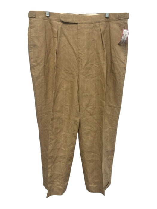 Polo Vintage Size est 38 Tan Linen Blend Striped Dress Side Tabs Men's Pants Tan / est 38