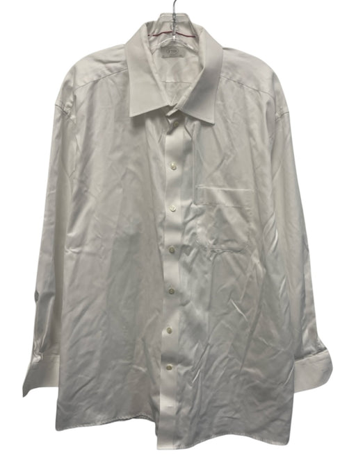 Eton Size 19.5 White Cotton Solid Button Up Spread Collar Long Sleeve Shirt White / 19.5