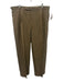 Polo Size Est 36 Brown Linen Blend Solid Pleats Dress Men's Long Sleeve Shirt Brown / Est 36