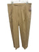 Polo Size Est 36 Beige Linen Blend Solid Pleats Dress Men's Long Sleeve Shirt Beige / Est 36