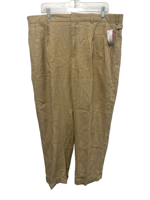 Polo AS IS Size Est 36 Beige Linen Blend Solid Pleats Dress Long Sleeve Shirt Beige / Est 36